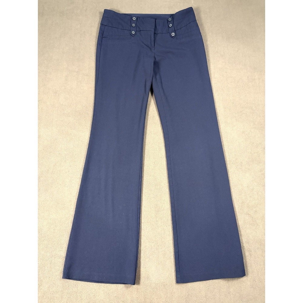Joe Benbasset Dress Pants Womens 7 Navy Blue Stretch Bootcut Leg Business Formal